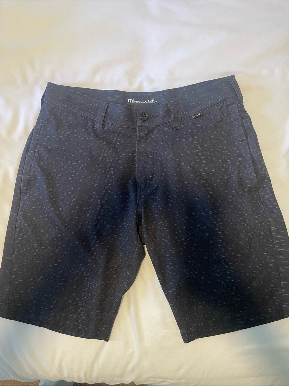 TravisMathew Black Patterned golf Athletic Shorts